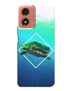 Чехол для Motorola MOTO G04 с картинкой «Черепаха Minecraft»