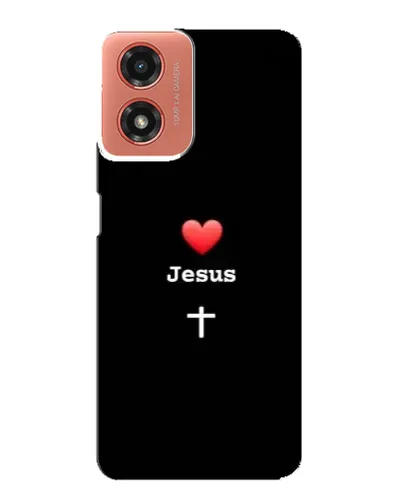 Чехол для Motorola MOTO G04 с картинкой «Сердце - Jesus»