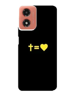 Чехол для Motorola MOTO G04 с картинкой «Сердце и Крест»