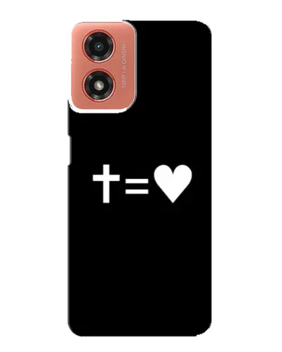 Чехол для Motorola MOTO G04 с картинкой «Крест и Сердце»