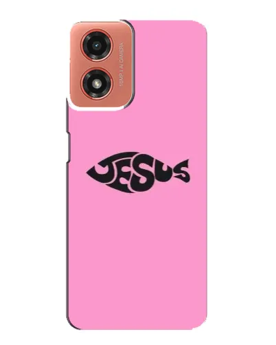 Чехол для Motorola MOTO G04 с картинкой «Розовый символ  Jesus»