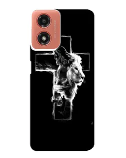 Чехол для Motorola MOTO G04 с картинкой «Сияющий крест Jesus»