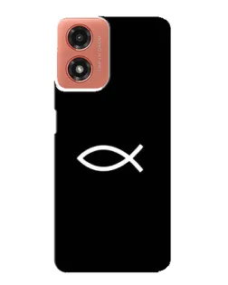 Чехол для Motorola MOTO G04 с картинкой «Символ рыбы Jesus»