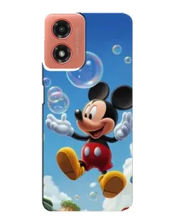 Чехол для Motorola MOTO G04 с картинкой «Mickey и мыльные пузыри»