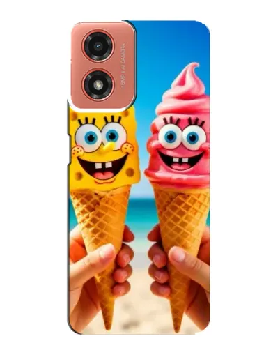 Чохол для Motorola MOTO G04 з картинкою «Спанч Боб морозиво»
