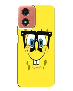 Чехол для Motorola MOTO G04 с картинкой «Минималистичный Спанч Боб»