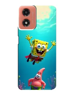 Чехол для Motorola MOTO G04 с картинкой «Спанч Боб под водой»