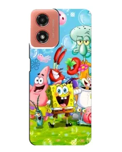 Чехол для Motorola MOTO G04 с картинкой «Губка Боб и друзья»