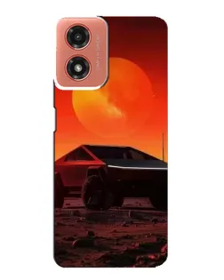 Чехол для Motorola MOTO G04 с картинкой «Cybertruck на Марсе»