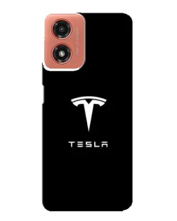 Чохол для Motorola MOTO G04 з картинкою «Tesla White Logo»