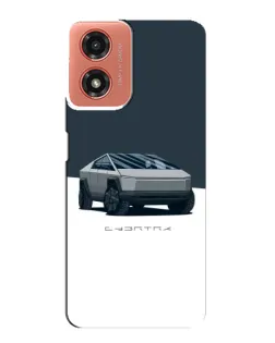 Чохол для Motorola MOTO G04 з картинкою «Сріблястий Cybertruck Tesla»