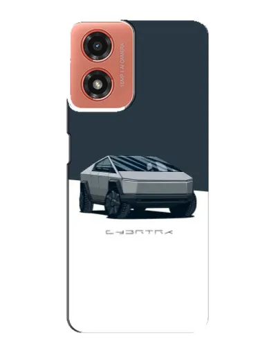 Чохол для Motorola MOTO G04 з картинкою «Сріблястий Cybertruck Tesla»