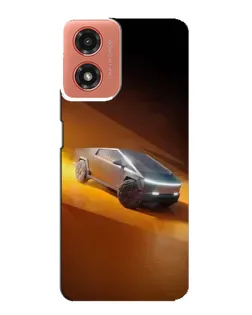 Чохол для Motorola MOTO G04 з картинкою «Cybertruck у пустелі»