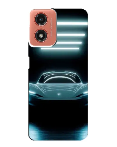 Чохол для Motorola MOTO G04 з картинкою «Tesla в неоні»