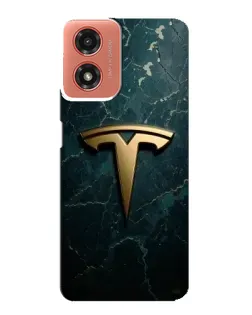 Чохол для Motorola MOTO G04 з картинкою «Мармурова Tesla Gold»