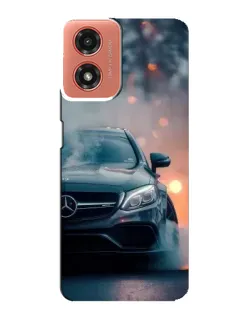 Чехол для Motorola MOTO G04 с картинкой «Mercedes — ночной город»