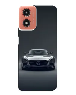 Чехол для Motorola MOTO G04 с картинкой «Mercedes на черном»