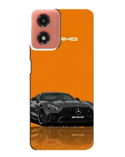 Чехол для Motorola MOTO G04 с картинкой «Оранжевый Mercedes AMG»