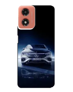 Чехол для Motorola MOTO G04 с картинкой «Ночной Mercedes EQ»