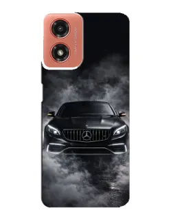 Чехол для Motorola MOTO G04 с картинкой «Mercedes в дыму»