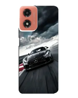 Чехол для Motorola MOTO G04 с картинкой «Гоночный Mercedes AMG»