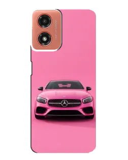 Чехол для Motorola MOTO G04 с картинкой «Розовый Mercedes AMG»