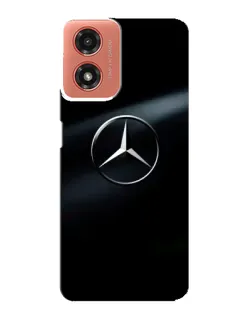 Чехол для Motorola MOTO G04 с картинкой «Mercedes на металле»