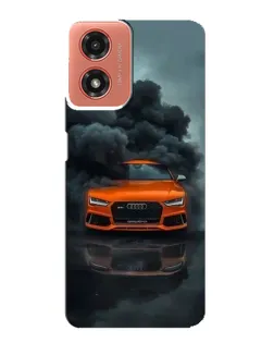 Чехол для Motorola MOTO G04 с картинкой «Audi в облаках дыма»