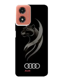 Чехол для Motorola MOTO G04 с картинкой «Графика — пантера и Audi»