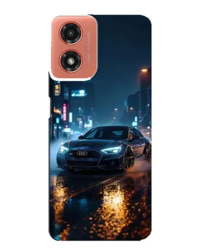 Чехол для Motorola MOTO G04 с картинкой «Ночной город и Audi» Чехол для Motorola MOTO G04 с картинкой «Ночной город и Audi»