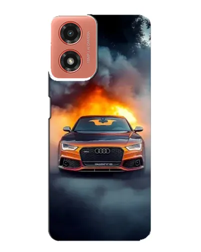 Чехол для Motorola MOTO G04 с картинкой «Audi в огненном дыму» Чехол для Motorola MOTO G04 с картинкой «Audi в огненном дыму»
