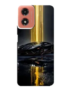 Чехол для Motorola MOTO G04 с картинкой «Ночной Lamborghini драйв»