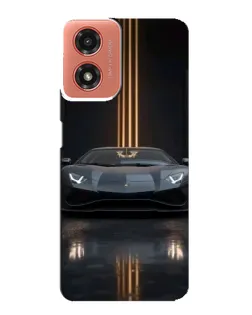 Чехол для Motorola MOTO G04 с картинкой «Lamborghini золотые линии»