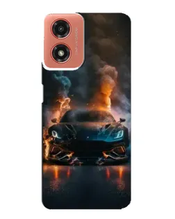 Чехол для Motorola MOTO G04 с картинкой «Lamborghini дымная эстетика»