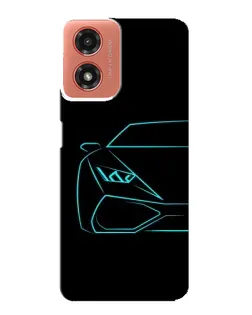 Чехол для Motorola MOTO G04 с картинкой «Голубой силуэт Lamborghini»