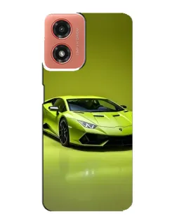 Чехол для Motorola MOTO G04 с картинкой «Салатовый Lamborghini Huracan»