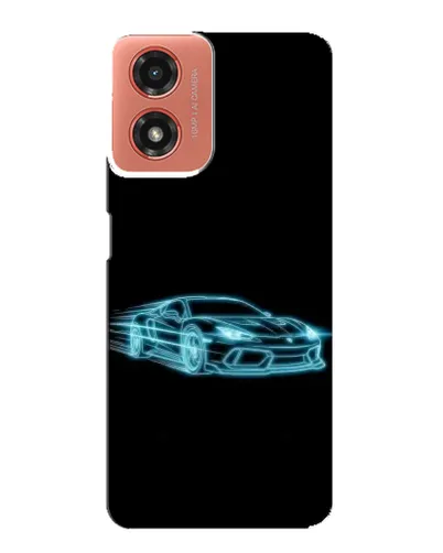 Чехол для Motorola MOTO G04 с картинкой «Неоновый контур Lamborghini»