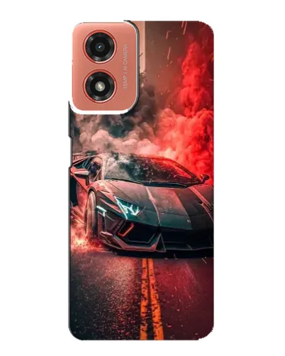 Чехол для Motorola MOTO G04 с картинкой «Lamborghini красный дым»
