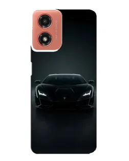 Чехол для Motorola MOTO G04 с картинкой «Черный Lamborghini Aventador»
