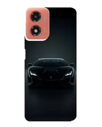 Чехол для Motorola MOTO G04 с картинкой «Черный Lamborghini Aventador»