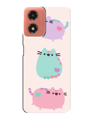 Чохол для Motorola MOTO G04 з картинкою «Pusheen тріо»