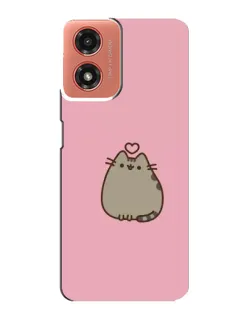 Чохол для Motorola MOTO G04 з картинкою «Pusheen серце»