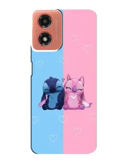 Чехол для Motorola MOTO G04 с картинкой «Stitch и Angel Love» Чехол для Motorola MOTO G04 с картинкой «Stitch и Angel Love»