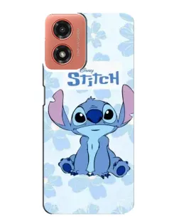 Чехол для Motorola MOTO G04 с картинкой «Stitch среди цветов» Чехол для Motorola MOTO G04 с картинкой «Stitch среди цветов»