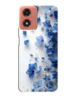 Чехол для Motorola MOTO G04 с картинкой «Голубой цветочный каскад»