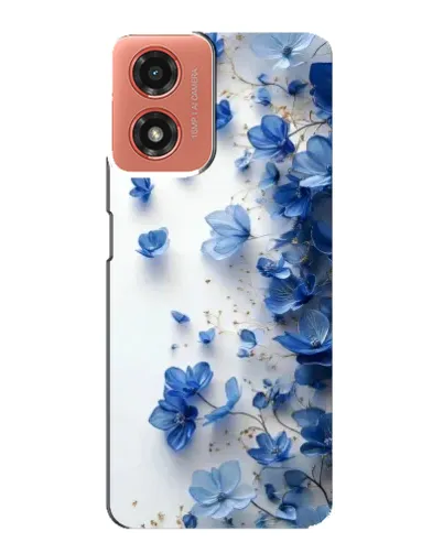 Чехол для Motorola MOTO G04 с картинкой «Голубой цветочный каскад»