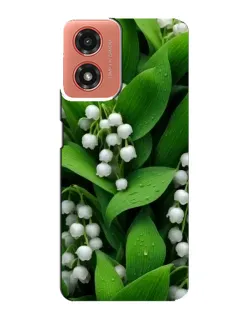 Чехол для Motorola MOTO G04 с картинкой «Ландыши в зелени»