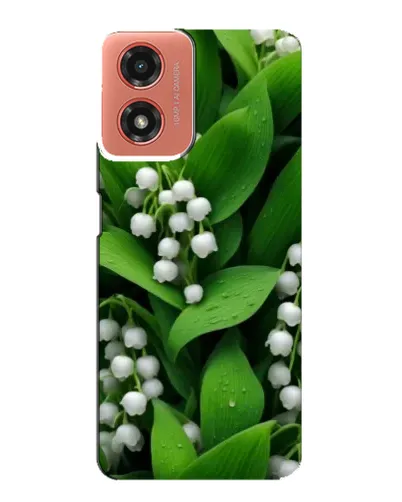 Чехол для Motorola MOTO G04 с картинкой «Ландыши в зелени»