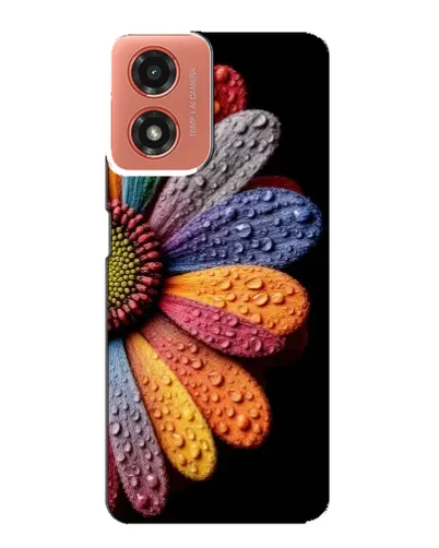 Чехол для Motorola MOTO G04 с картинкой «Радужный цветок»