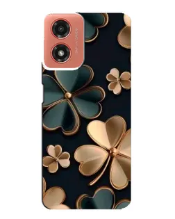 Чехол для Motorola MOTO G04 с картинкой «Клевер в золоте»